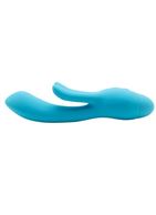 Голубой вибратор INDULGENCE Frolic Bunny (18,5 см)