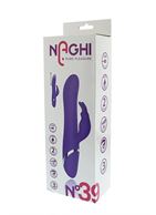 Фиолетовый вибратор кролик с пуш-эффектом NAGHI NO.39 RECHARGEABLE THRUSTER VIBE (15 см)