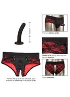 Трусики с доступом и съемной насадкой Crotchless Pegging Panty Set S/M