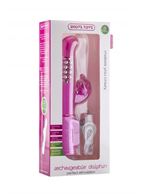 Розовый перезаряжаемый вибратор Rechargeable Dolphin с дельфинчиком - 22 см.