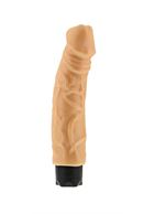 Телесный вибратор-реалистик с богатым рельефом поверхности PEARL SHINE 9 VIBRATOR - 22,8 см.