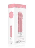 Розовый вибратор Lenore с тонкими венками - 14,5 см.