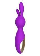 Фиолетовый мини-вибратор Emily с ушками - 16 см.