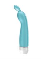 Бирюзовый вибратор с ушками Lena - 17,2 см.