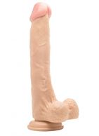 Телесный фаллоимитатор Realistic Cock 10 With Scrotum - 27 см.
