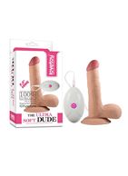 Вибратор реалистик The Ultra Soft Dude с выносным пультом (18 см)