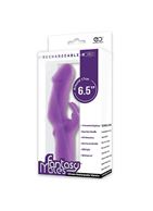 Фиолетовый вибратор MATES FANTASY RECHARGE VIBRATOR с клиторальным отростком (17 см)