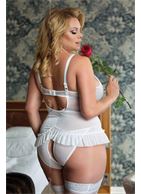 Корсаж Adel Plus Size с оборками и кружевной вставкой по центру