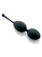 Черные вагинальные шарики со смещенным центром тяжести Silicone Ben Wa Balls