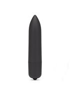 Черная вибропуля X-Basic Long Bullet 10 speeds (9 см)