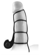 Чёрная вибронасадка Beginners Silicone Power Cage - 12 см. 