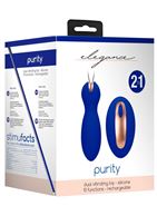 Синие вагинальные шарики Purity с пультом ДУ