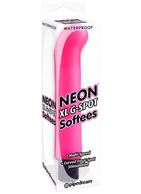 Ярко-розовый вибромассажер XL G-Spot Softees с загнутым кончиком (16,2 см)
