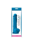 Голубой фаллоимитатор Colours Pleasures 5" Dildo на присоске (17,8 см)