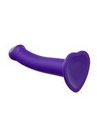 Фиолетовый фаллоимитатор-насадка Strap-On-Me Dildo Dual Density - размер M (18 см)