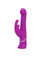 Фиолетовый вибратор с клиторальным стимулятором Beaded G-Spot Rechargeable Rabbit Vibrator (24 см)