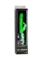 Зеленый вибратор INSTYLE DUO VIBRATOR 5.5INCH с клиторальным стимулятором (14 см)