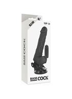 Черный вибратор Basecock Realistic Vibrator на мощной присоске (18,5 см)