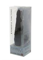 Чёрный вибратор-реалистик с зауженным кончиком PURRFECT SILICONE - CLASSIC MINI (14 см)