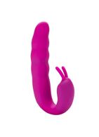 Розовый вибратор Ribbed Dual Stimulator (17 см)