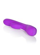 Фиолетовый вибромассажер Impress “g” со стимуляцией клитора - 18 см.