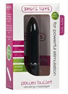 Чёрная удлинённая вибропуля Power Bullet Black (8,3 см)