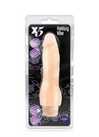 Телесный вибратор X5 FANTASY VIBE BEIGE - 21,6 см.