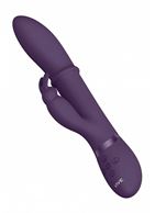 Фиолетовый вибратор кролик Halo со стимулирующим кольцом (24,5 см)