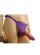 Гламурный страпон с блёстками Bree Olson Glitter Glam Strap-On Harness Dong - 16 см.