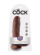 Коричневый фаллоимитатор 8" Cock with Balls (21,3 см)