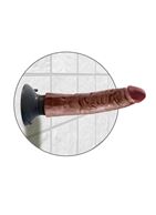 Коричневый вибратор со съемной присоской 7 Vibrating Cock - 20 см.
