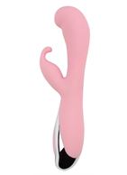 Нежно-розовый вибратор Vertigo Bunny Dream со стимулятором клитора (19 см)