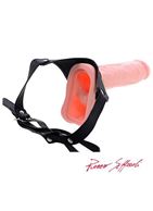 Телесный полый страпон на регулируемых ремешках ROCCO REALISTIC STRAP ON - 23 см.