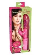 Розовый вибратор PEARLFECT LINE с клиторальным кроликом - 24,5 см.