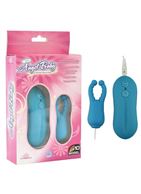 Голубой вибростимулятор с усиками Angel Baby NIpple Cock clips 