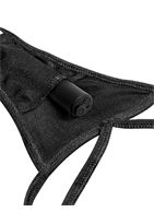 Черные трусики Remote Lace Peek-a-Boo с вибрацией и анальным стимулятором