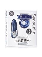 Синее эрекционное виброкольцо REMOTE BULLET COCKRING