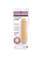 Ребристый вибратор телесного цвета X-Tasy Vibe - 20,3 см.