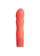 Оранжевый мини-вибратор NEON BLISS VIBRATOR - 9 см.