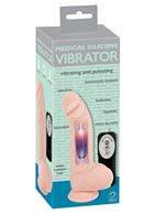 Телесный вибратор реалистик Medical Silicone Pulsating Vibrator (20 см)