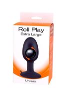 Черная анальная пробка со смещенным центром тяжести ROLL PLAY EXTRA LARGE (12 см)
