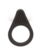 Черное эрекционное кольцо LIT-UP SILICONE STIMU RING 1 BLACK