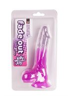 Фиолетовый фаллоимитатор JELLY JOY - FADE OUT с прозрачным стволом и присоской (17,8 см)