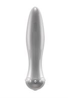 Вибратор-торпеда с кристалликами The Gem Silver - 16,6 см.