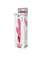 Розовый вибратор HEATING SNAIL TRAIL с клиторальным стимулятором и нагревом (24 см)