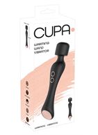 Черный вибромассажер с подогревом Cupa Warming Wand (22,6 см)