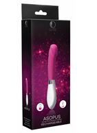 Розовый перезаряжаемый вибратор Asopus (21 см)