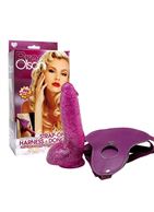 Гламурный страпон с блёстками Bree Olson Glitter Glam Strap-On Harness Dong - 16 см.