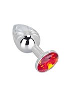 Мини-плаг из стали с красным кристаллом Red Flame - 6,5 см.