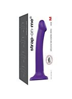 Фиолетовый фаллоимитатор-насадка Strap-On-Me Dildo Dual Density - размер M (18 см)